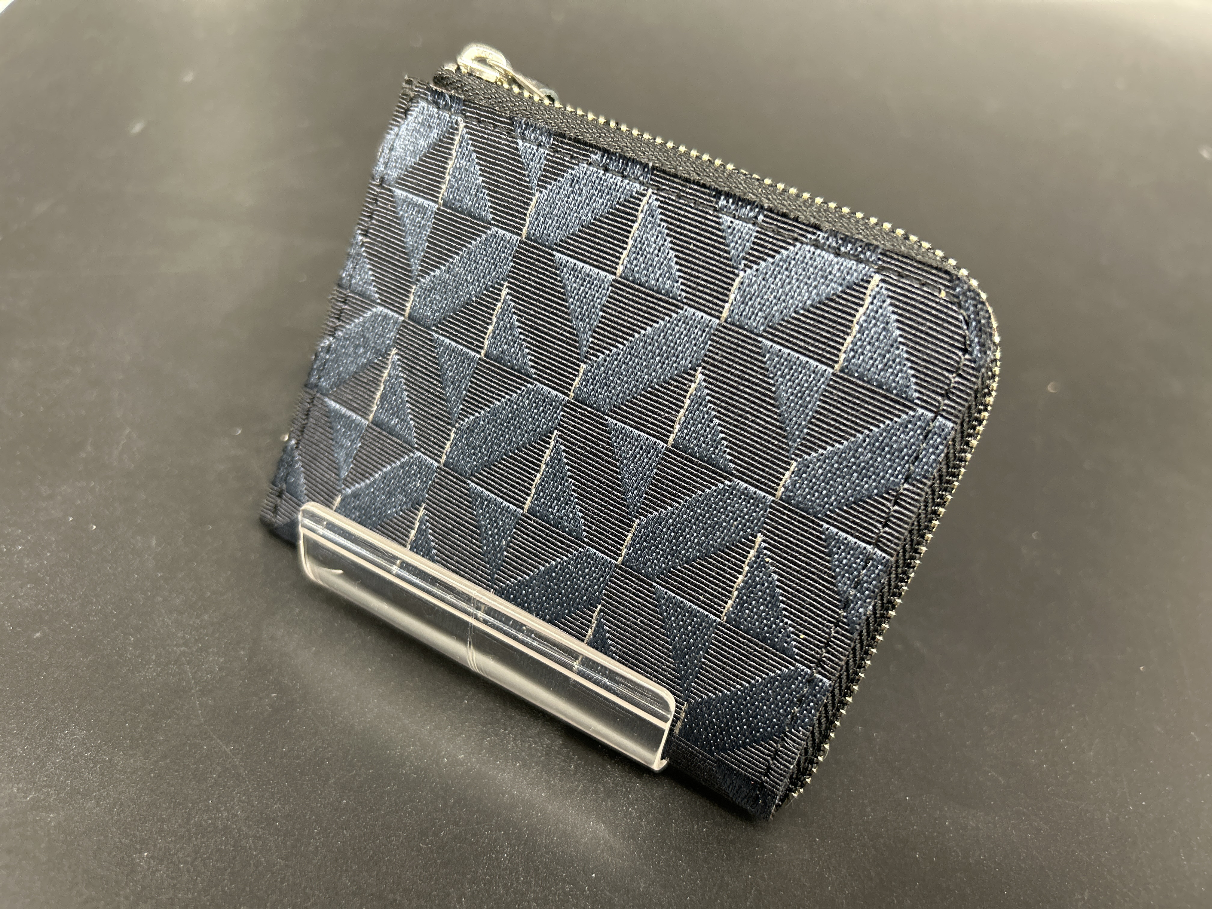 本場筑前博多織本革ミニ財布1 オリジナル帯地　イタリアンレザー使用 人気商品　黒、ネイビー、シルバー