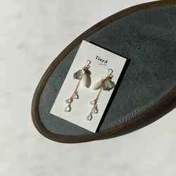 winter breeze✴︎モスアクアマリン×ムーンストーン×ホワイトアゲート✴︎All14Kgfピアス 8枚目の画像