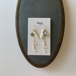 winter breeze✴︎モスアクアマリン×ムーンストーン×ホワイトアゲート✴︎All14Kgfピアス 7枚目の画像