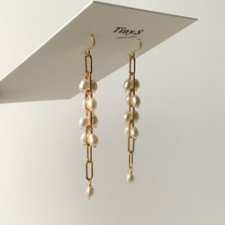 snow laden twig✴︎淡水パールAll14kgfピアス 2枚目の画像