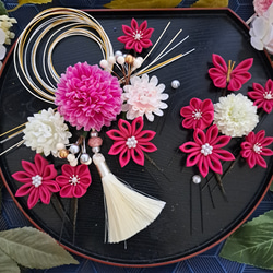 つまみ細工 帯留め 帯飾り 七五三 成人式 金 花魁 振り袖 着物 帯