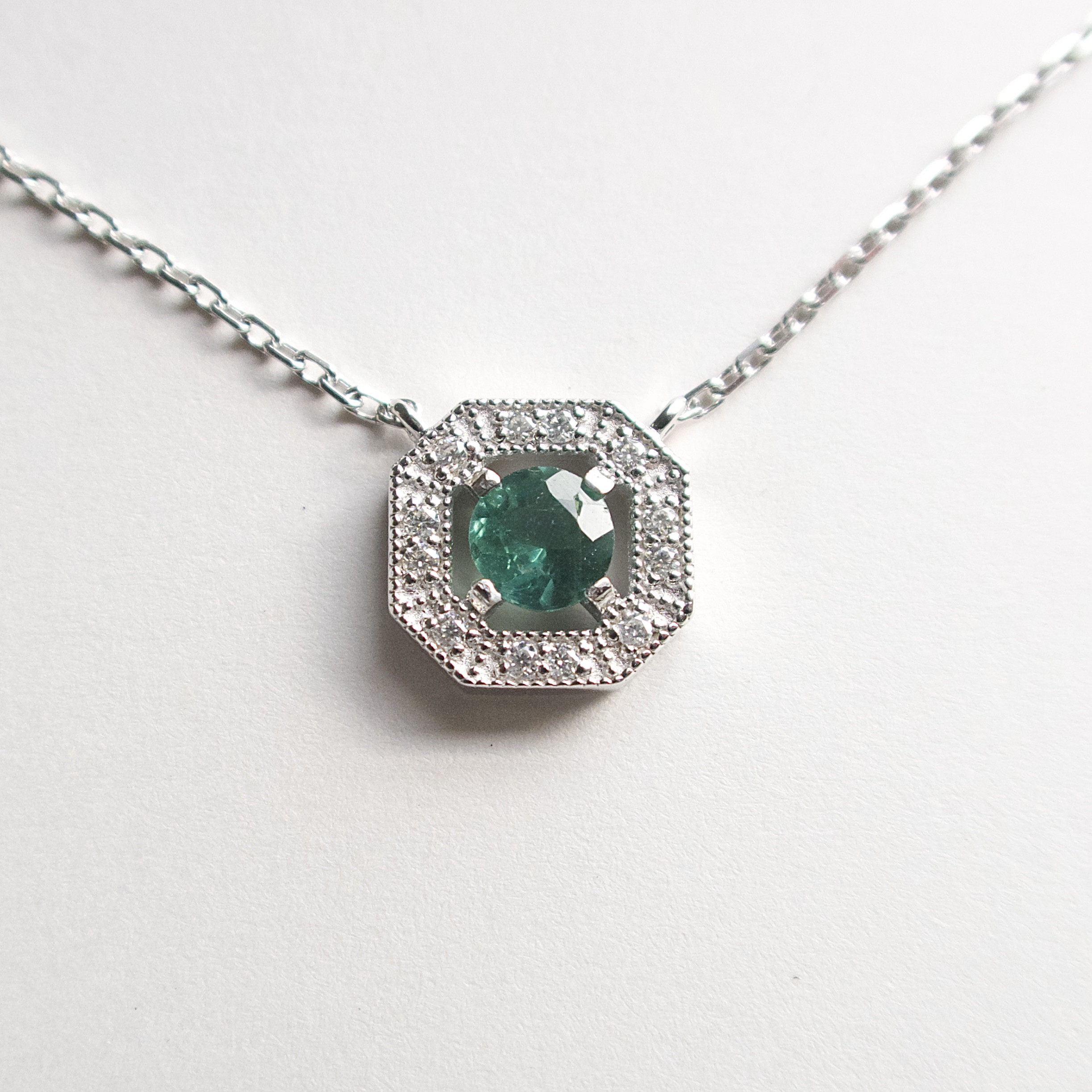 《アパタイト｜Apatite》 ディープオーシャンブルー・天然石ネックレス／silver925  ANUENUE