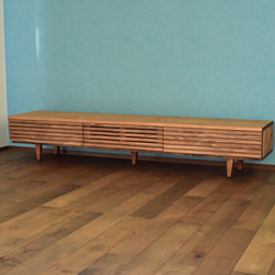 無垢】テレビボード 180㎝オーク色 TVボード 格子 テレビ台・テレビ