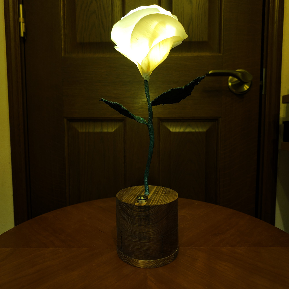 White Rose Lamp - 世界に一つだけの灯り - 天然木×コードレス