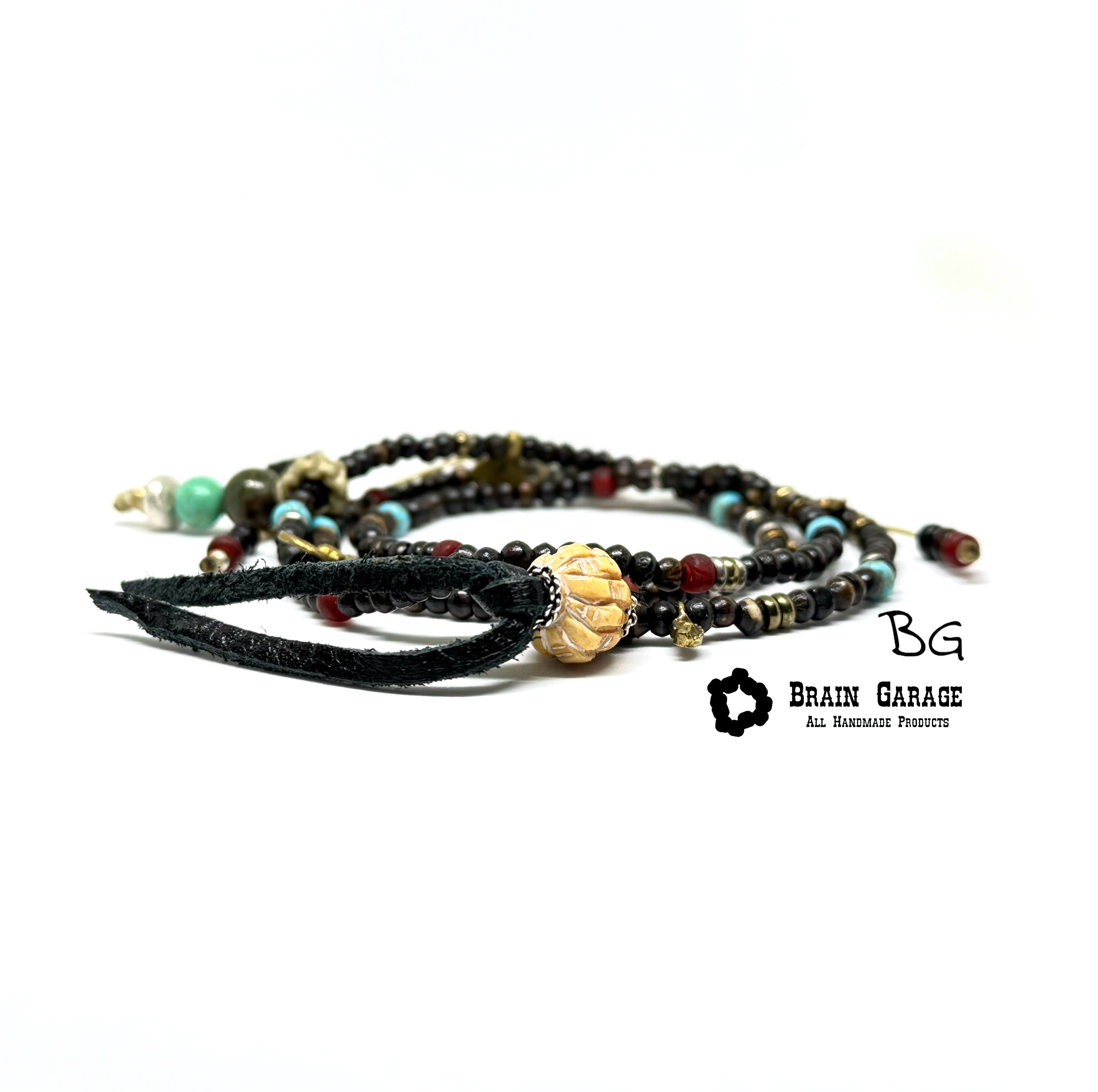 【BG】buffalo bone 3wrap bracelet 〈BG25B0006〉メンズブレスレット