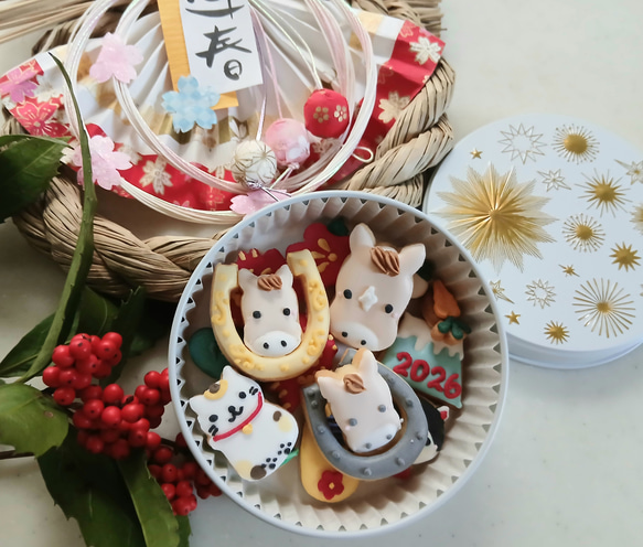 Creema限定新作『お正月ハンドメイド2026』縁起物アイシングクッキー缶