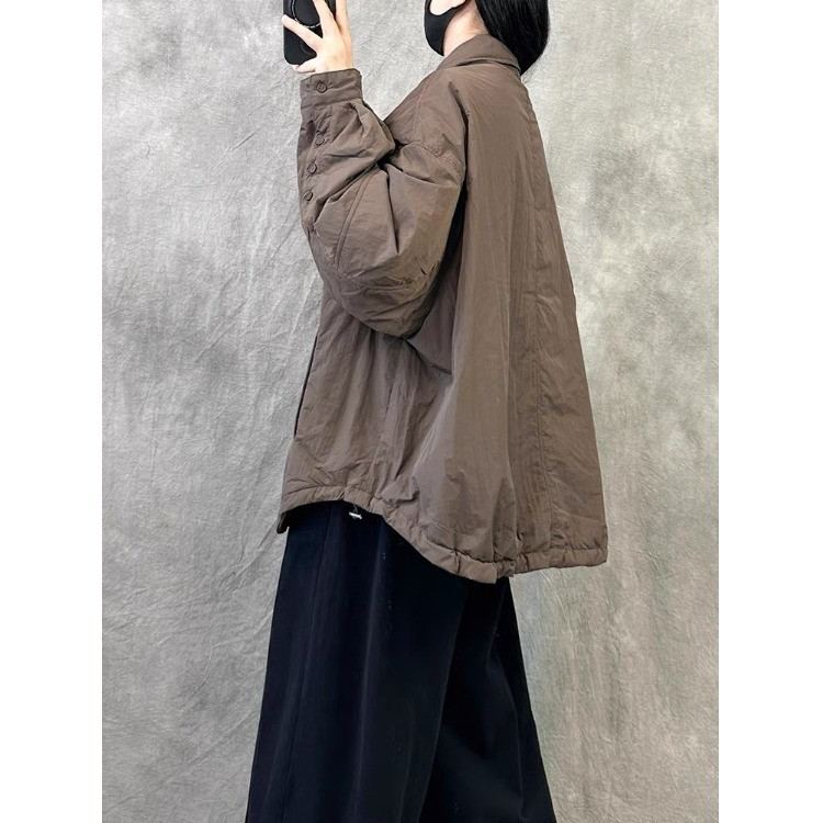 レディース 中綿シャツ ジャケット ミドル丈 レトロ ゆったり 厚手 防寒 アウター 冬