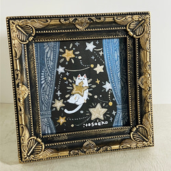 宝石アート アクアマリン 水彩画 ＜原画＞ 絵画 宝石絵師ともあどり