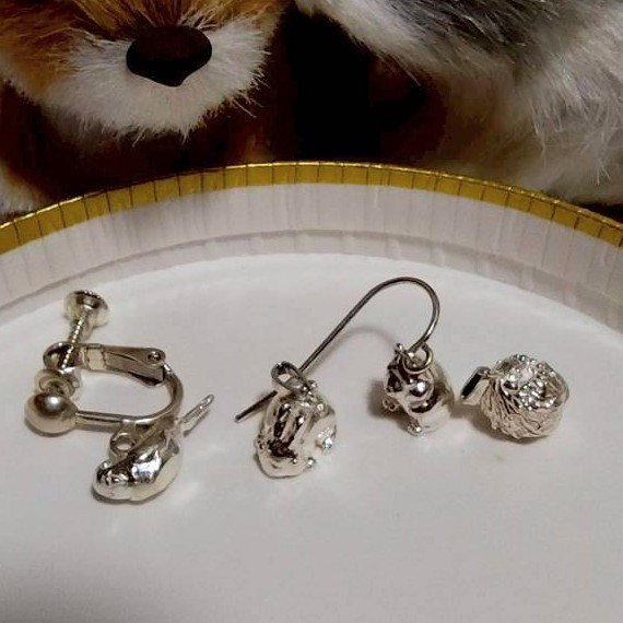 動物が大好きな方に | 小動物のピアス | シルバー【ちいさなともだち 一連 ピアス】