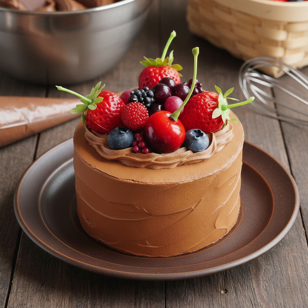 実物大　リアルサイズの真っ赤な苺チョコレートデコレーションケーキ食品サンプル　オブジェ