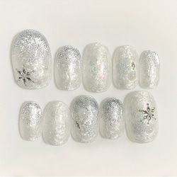 サイズオーダー♡ ニュアンスミラー天然石ネイルチップ カラフル size