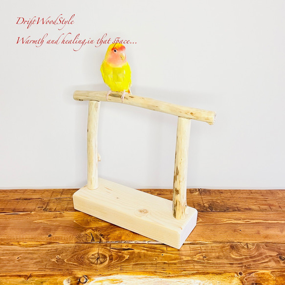 流木インテリア  小～大型インコが止まれる天然流木の小鳥の止まり木 スタンドタイプ インコ オウム 鳥 自然木 N18 4枚目の画像