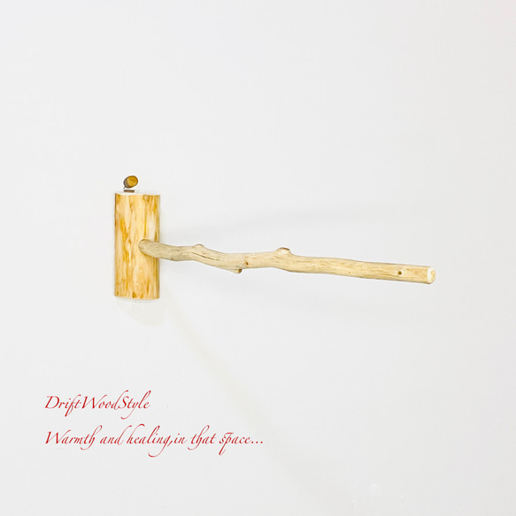 流木インテリア 40ｃｍの流木枝を使った小鳥の止まり木 インコの壁掛けパーチ ピン止めタイプ ビス止め変更可 N7 1枚目の画像