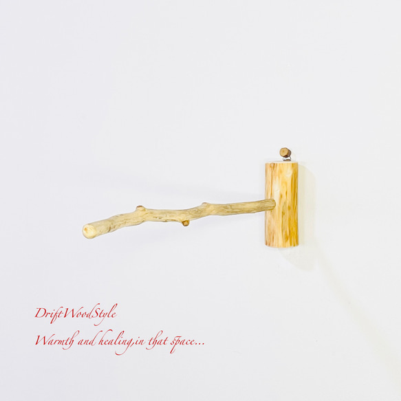 流木インテリア 40ｃｍの流木枝を使った小鳥の止まり木 インコの壁掛けパーチ ピン止めタイプ ビス止め変更可 N7 6枚目の画像