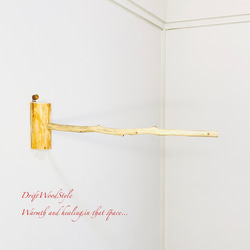 流木インテリア 40ｃｍの流木枝を使った小鳥の止まり木 インコの壁掛けパーチ ピン止めタイプ ビス止め変更可 N7 3枚目の画像