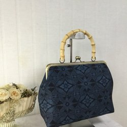 花ぷらら・オリジナル・大島紬・1点もの・グレー&黒・ハンドメイド