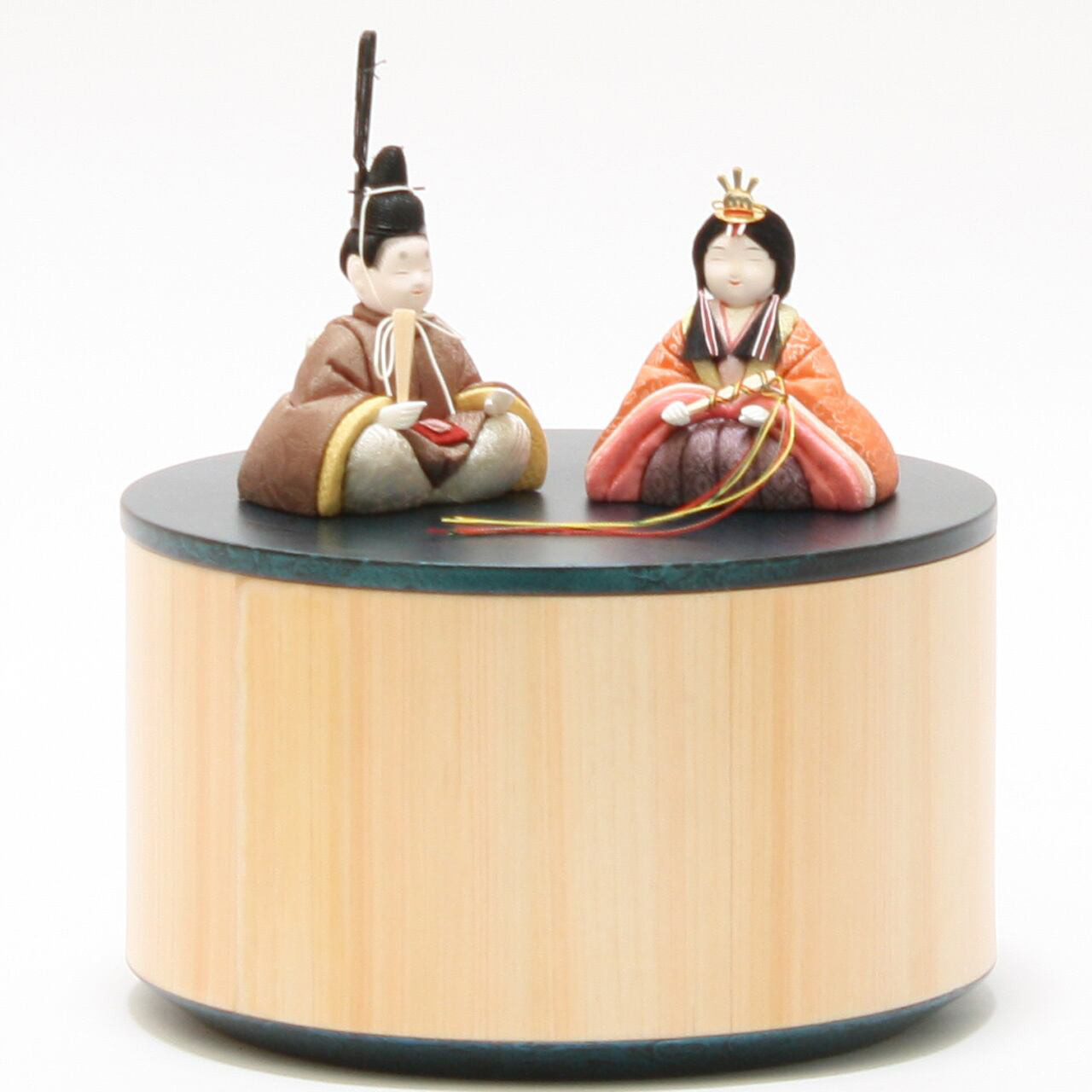 雛人形｜ひな人形｜初節句｜コンパクト｜おしゃれ｜インテリア｜おすすめ｜木目込親王飾り　収納　貴雛　正絹　麹塵