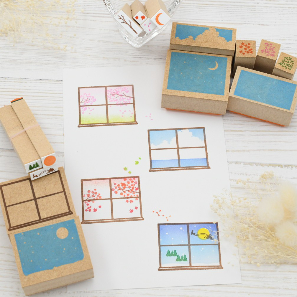 【全部セット】季節を楽しむ窓のはんこ