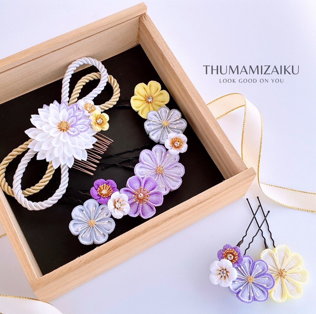 豪華つまみ細工和装髪飾り かんざし 簪 七五三 ハーフ成人式前撮り 振袖ヘア 卒業式 袴 レース着物 お正月 布花アクセ