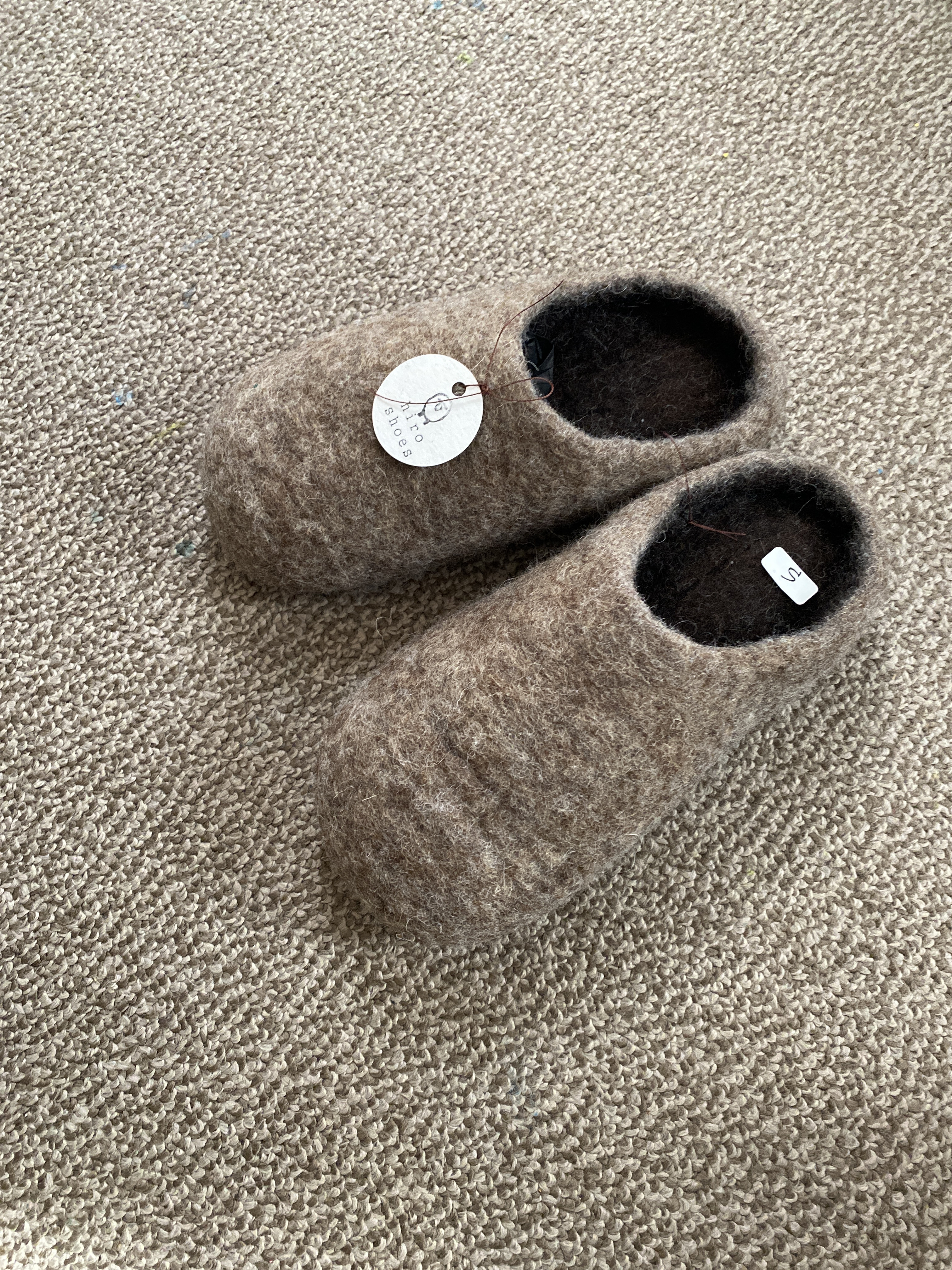 羊毛ルームシューズ  S ライトブラウン