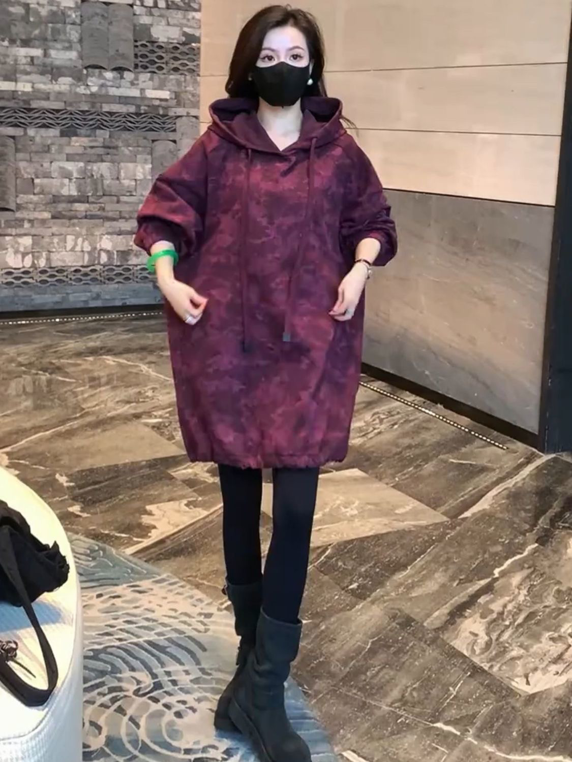 大きいサイズ フリース裏地 レイドバックスタイル ミッドカラー カモフラージュ スウェット 秋冬用 ルーズフィット スリ