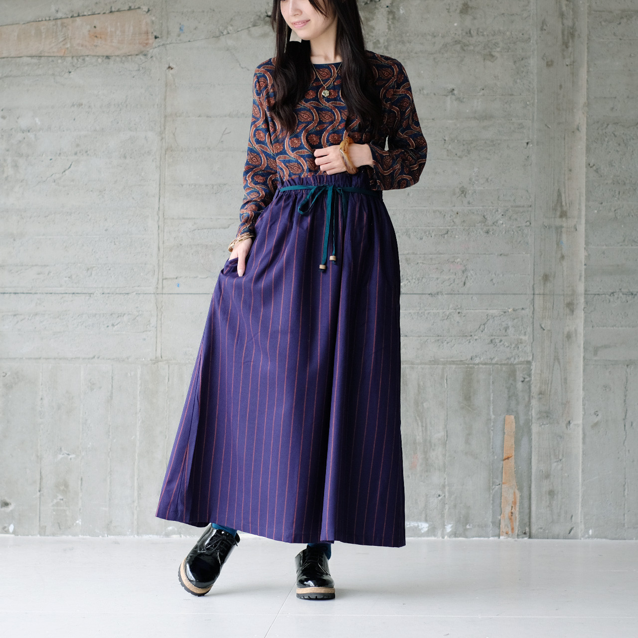 ホリデーシーズンにも♡華やかドッキングワンピース（25w-09）ネイビー