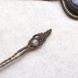 ラピスラズリ天然石マクラメネックレス mac440エスニックアジアンエキゾチックな金属アレルギーフリーアクセサリー 7枚目の画像