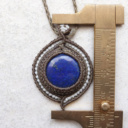 ラピスラズリ天然石マクラメネックレス mac440エスニックアジアンエキゾチックな金属アレルギーフリーアクセサリー 9枚目の画像