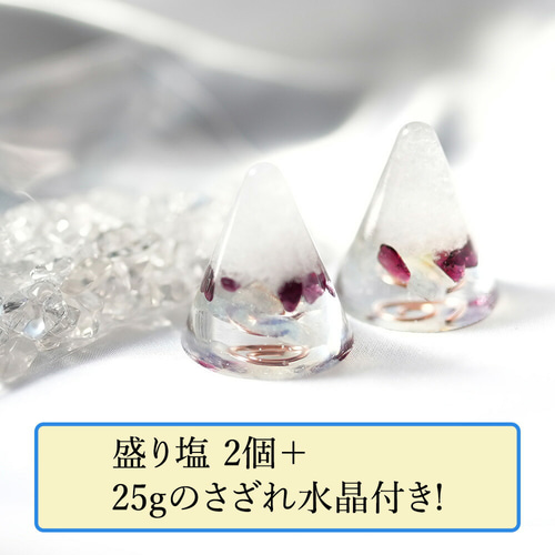 盛り塩 オルゴナイト 2個セット＋25gさざれ水晶付＞ 2026年ラッキー