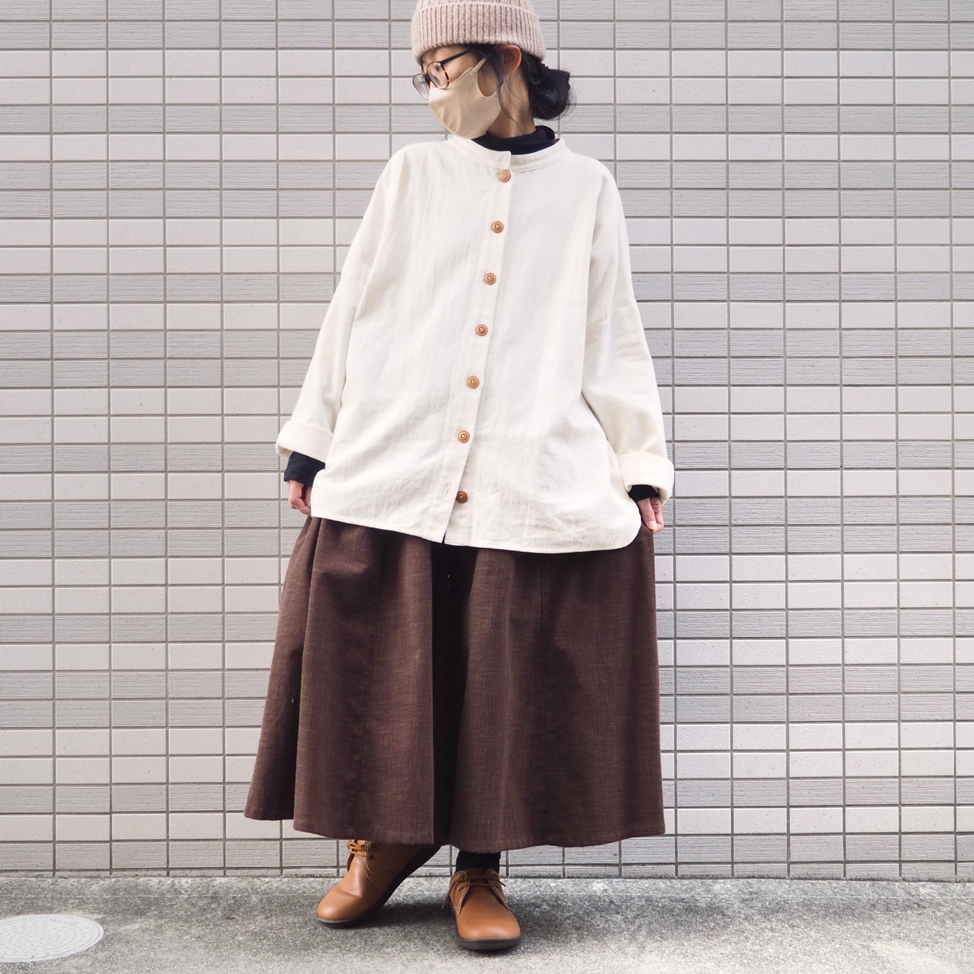 Chaiロングステップシャツ（綿 生成）【受注生産対応】