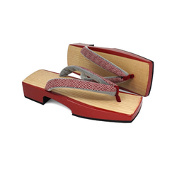 男性 寄木細工表 焼桐右近下駄 筋鼻緒 サイズ： L寸 シューズ・靴