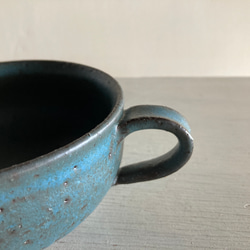 スープカップ（青マット・陶器） 4枚目の画像