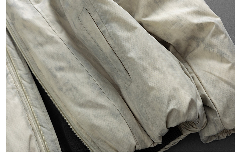 冬 カジュアル ストリートブランド レトロ ウォーンイン ルーズ ショートレングス スタンドカラー フライトダウン メン