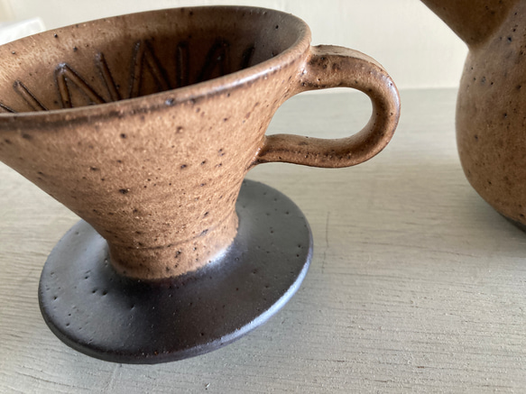 コーヒードリッパーセット（モカマット・陶器） 3枚目の画像