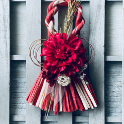 2026年しめ縄 ピンポンマム ホワイト 冬支度 しめ縄 お飾り 正月飾り