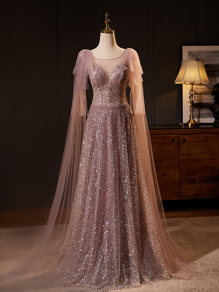 綺麗 薄ピンク スパンコール キラキラ パーティードレス 花嫁 誕生日 演奏会 二次会 前撮り 披露宴 08749 20,944円