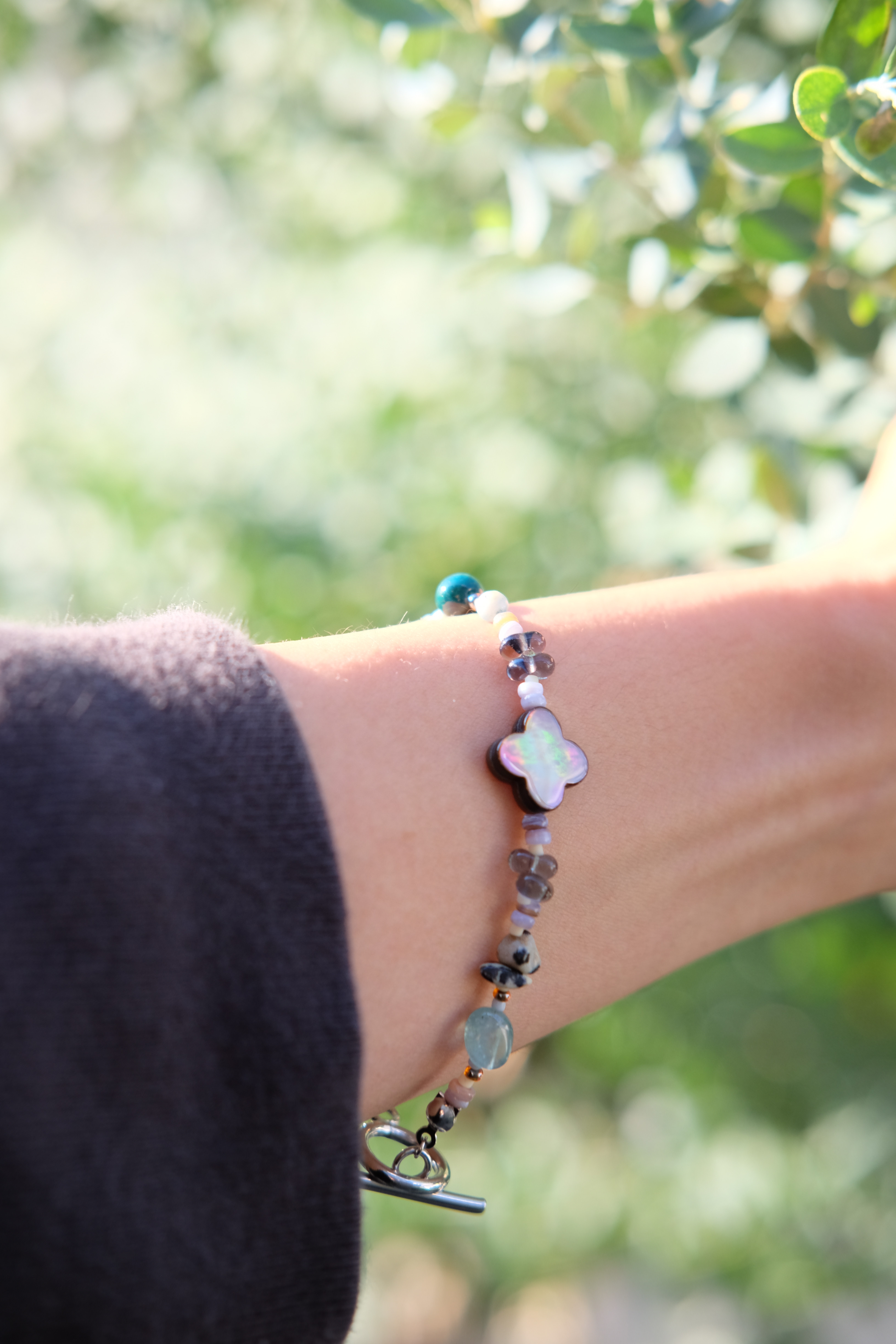 ブレスレット　金具部分は全てサージカルステンレス（金具goldかsilver選択お願いします♪）