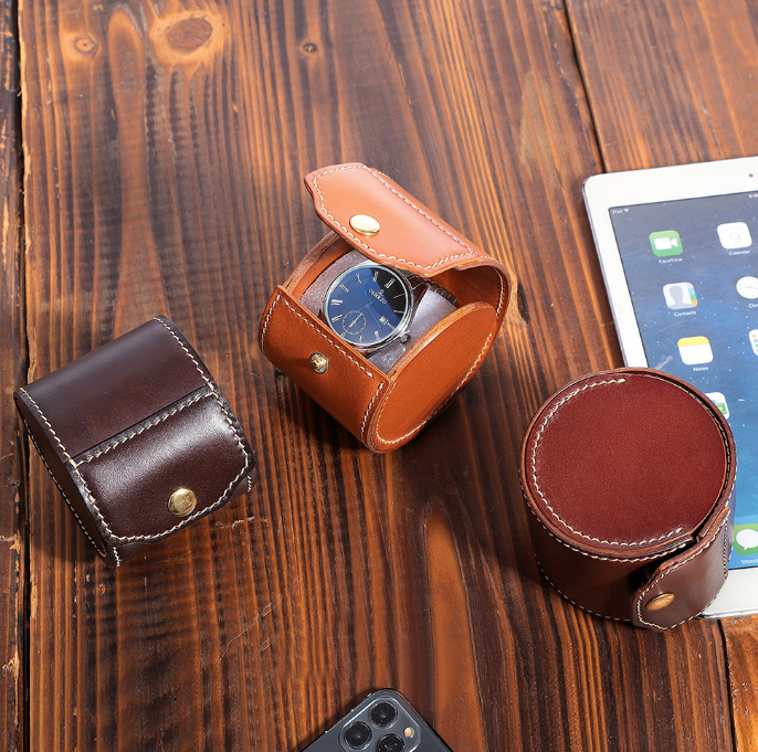 メンズ本革腕時計ボックス マグネット留め金式腕時計収納ボックス ハンドメイド腕時計ボックス