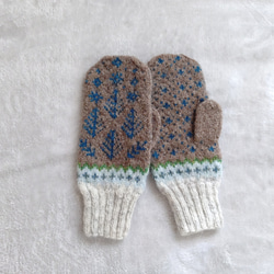 ＜2025’noël*＞森の夜空ミトン ＊Buon Natale＊ natural brown 3枚目の画像