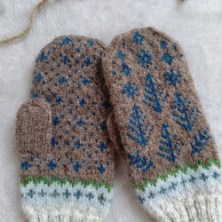 ＜2025’noël*＞森の夜空ミトン ＊Buon Natale＊ natural brown 2枚目の画像