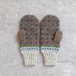 ＜2025’noël*＞森の夜空ミトン ＊Buon Natale＊ natural brown 4枚目の画像