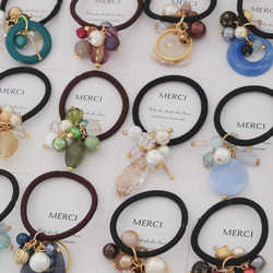 おめかし◇コットンパールのじゃらじゃらヘアゴム◇Creema限定