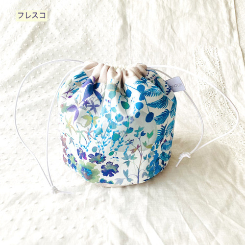 まるっころ巾着＊リバティ＊コロンと丸っこい形が可愛いミニ巾着袋