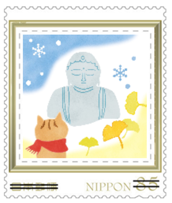 85円切手 雪待ち鎌倉 ポストカード armeria 通販 20134511｜Creema