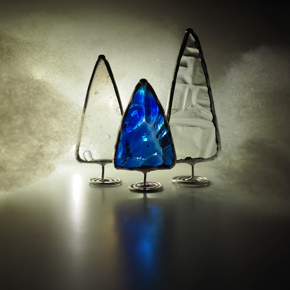 ホワイトクリスマス　クリスマスツリー　ステンドグラス 6枚目の画像