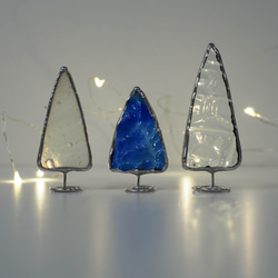 ホワイトクリスマス　クリスマスツリー　ステンドグラス 1枚目の画像