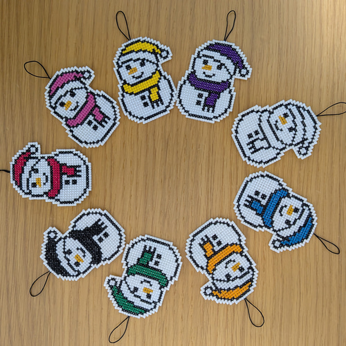 No.597 オーダーマスク　クリスマス　ハンドメイド　雪だるま　おまとめ割 雪だるま スノーマン SnowMan クリスマスガーランド クリスマス
