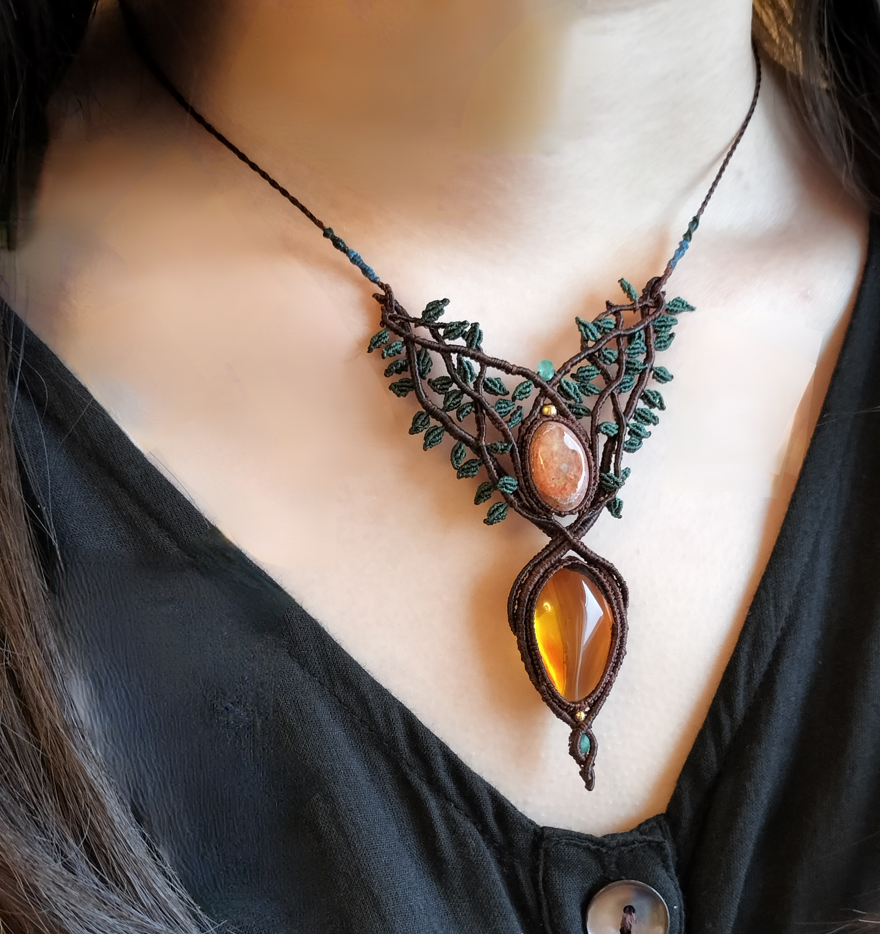 カンテラオパール マクラメネックレス ‘’tree of life‘’