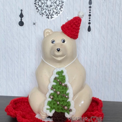 【しろくまさんのクリスマス】しろくま貯金箱　クリスマス　サンタ　着せ替え ☆しろくま貯金箱 着せ替え クリスマス 2点セット ＊ぼうし