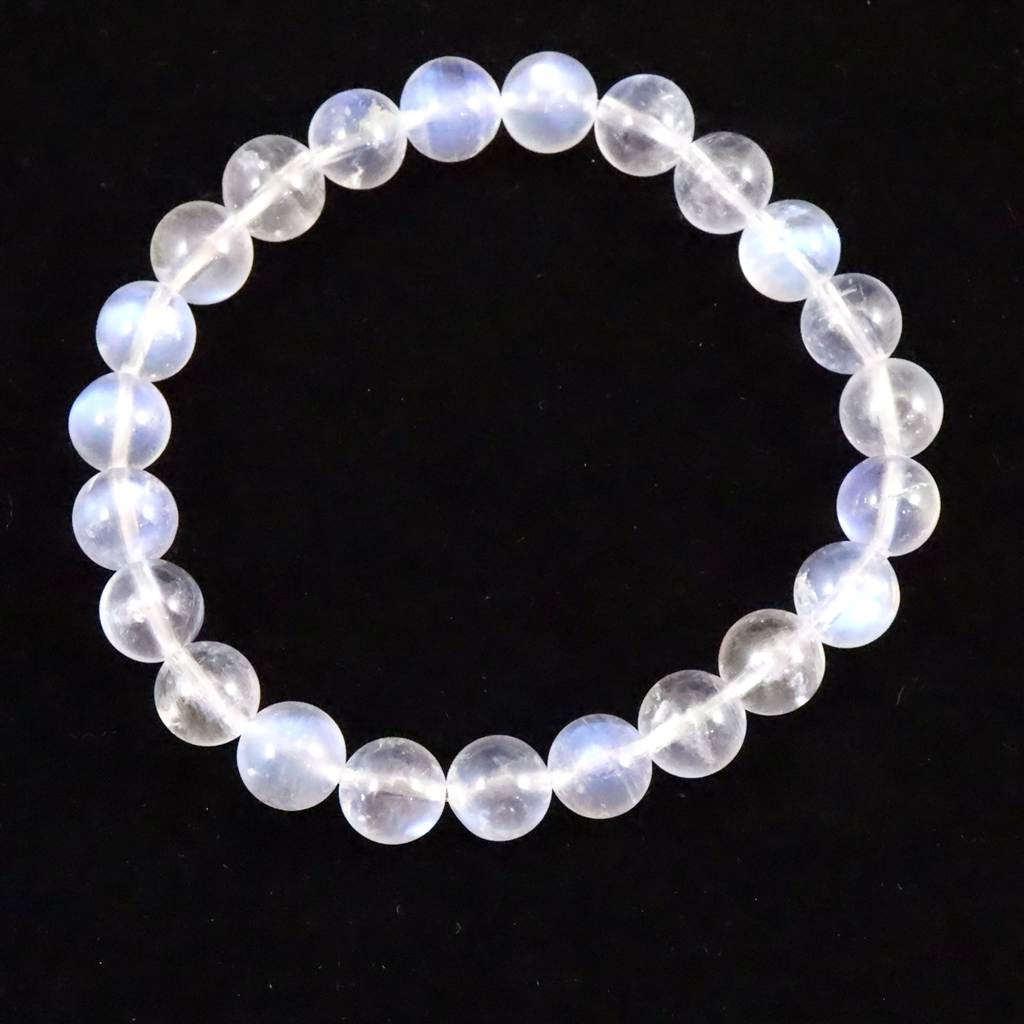 ブルー ムーンストーン ホワイトラブラドライト 8mmブレスレット 16.5g #85730